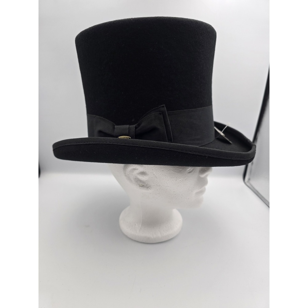 NWT Top hat Size Large, Black, Wool,‎ Handmade,  Impeccable Flawless Design
